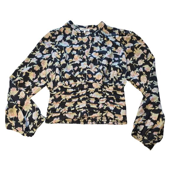 Heartloom Top Womens Small Floral Long Sleeve Ruched Coquette Cottage Whimsigoth - Picture 1 of 10